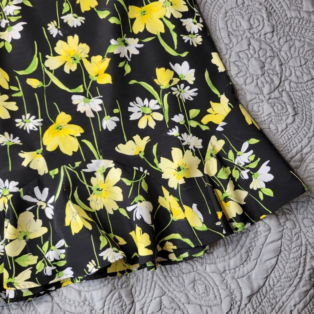 Alfred Dunner‎ Skirt 14 Black Floral Ruffle Cottagecore Eclectic Boho Skirt - Picture 3 of 7
